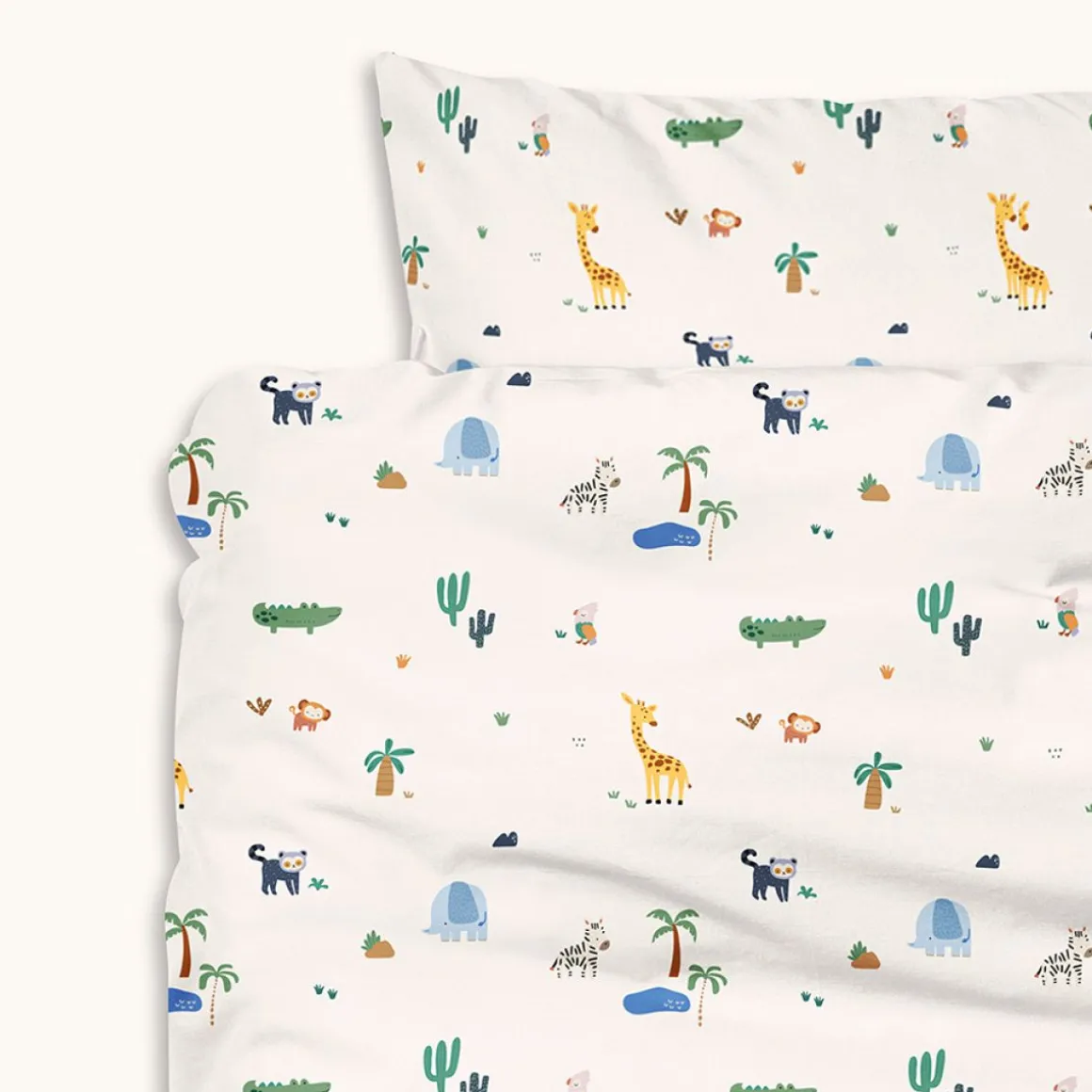 DEKBEDOVERTREKSET 120 X 150 CM u00abSAFARIu00bb | WIT