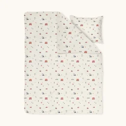 DEKBEDOVERTREKSET 120 X 150 CM u00abVEHICLESu00bb | BEIGE
