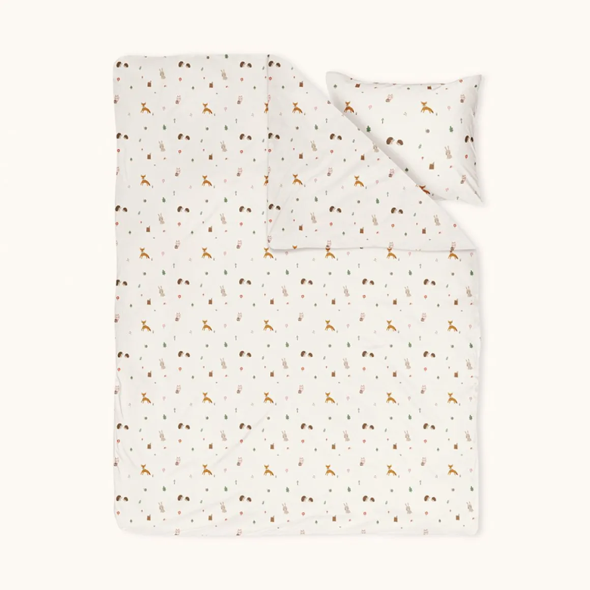 DEKBEDOVERTREKSET 120 X 150 CM u00abWOODLANDu00bb | OFF-WHITE