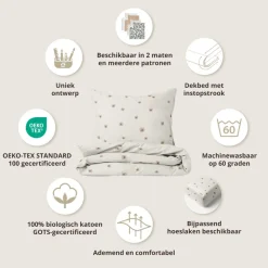 DEKBEDOVERTREKSET 120 X 150 CM u00abPANSYu00bb | BEIGE-ROZE