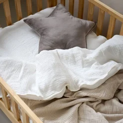 Dekbedovertrekset mousseline katoen incl. kussenhoes | 120x150cm | WIT