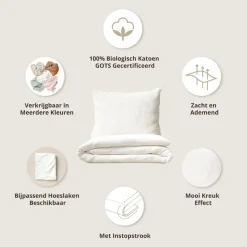 Dekbedovertrekset mousseline katoen incl. kussenhoes | 120x150cm | WIT
