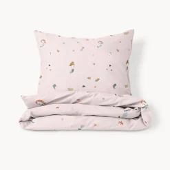 DEKBEDOVERTREKSET 140x200 CM u00abMERMAIDSu00bb | LICHT OUDROZE