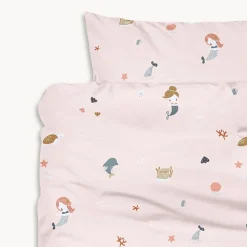 DEKBEDOVERTREKSET 120x150 CM u00abMERMAIDSu00bb | LICHT OUDROZE