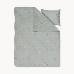 DEKBEDOVERTREKSET 140x200 u00abDINOu00bb | GRIJS-GROEN