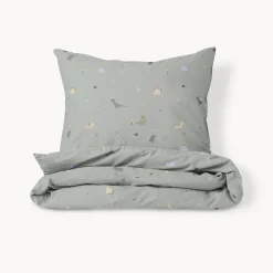 DEKBEDOVERTREKSET 140x200 u00abDINOu00bb | GRIJS-GROEN