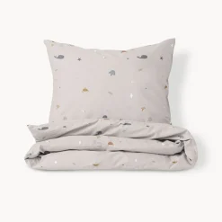 DEKBEDOVERTREKSET 140x200 u00abSEA LIFEu00bb | BEIGE-ZAND