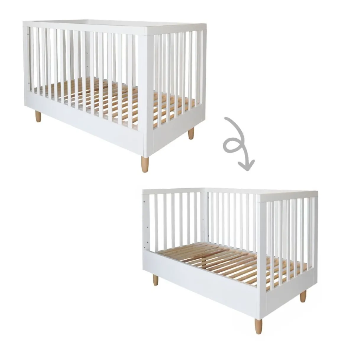 Doorgroei ledikant wit 140x70 u00abBoccau00bb