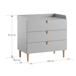 Doorgroeibed 140x70 u00abu00c9TOILEu00bb | Grijs