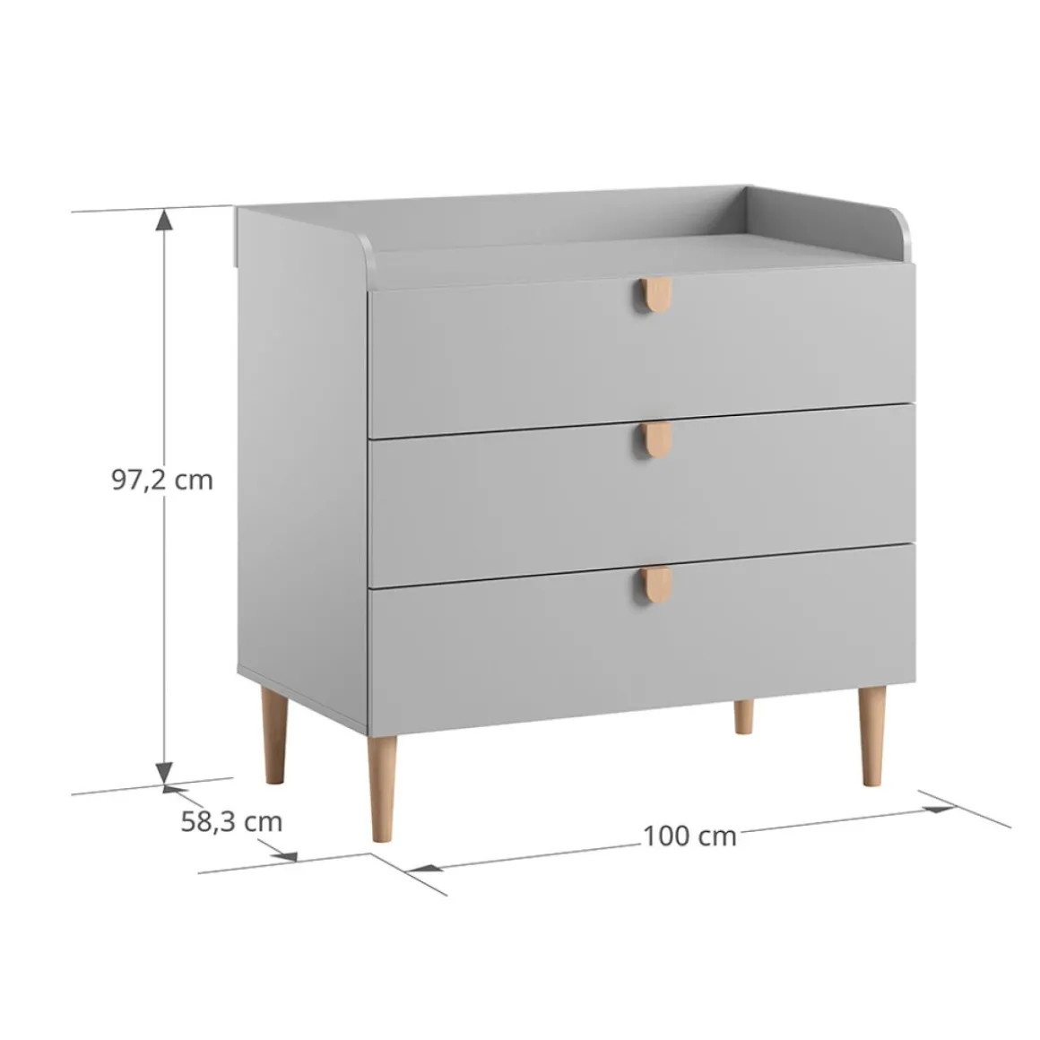 Doorgroeibed 140x70 u00abu00c9TOILEu00bb | Grijs