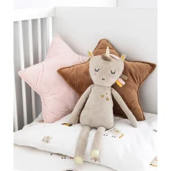 Eenhoorn knuffel - Unicorn knuffel Lara bruin roze | 50cm