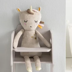Eenhoorn knuffel - Unicorn knuffel Lara bruin roze | 50cm