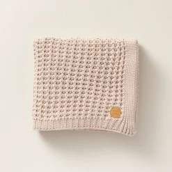Effen biologisch katoenen wiegdeken 80x100 cm | Zand roze
