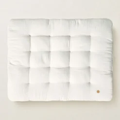 Gevoerd speelmat baby 110x85cm | Biscuit | organic cotton | Wit