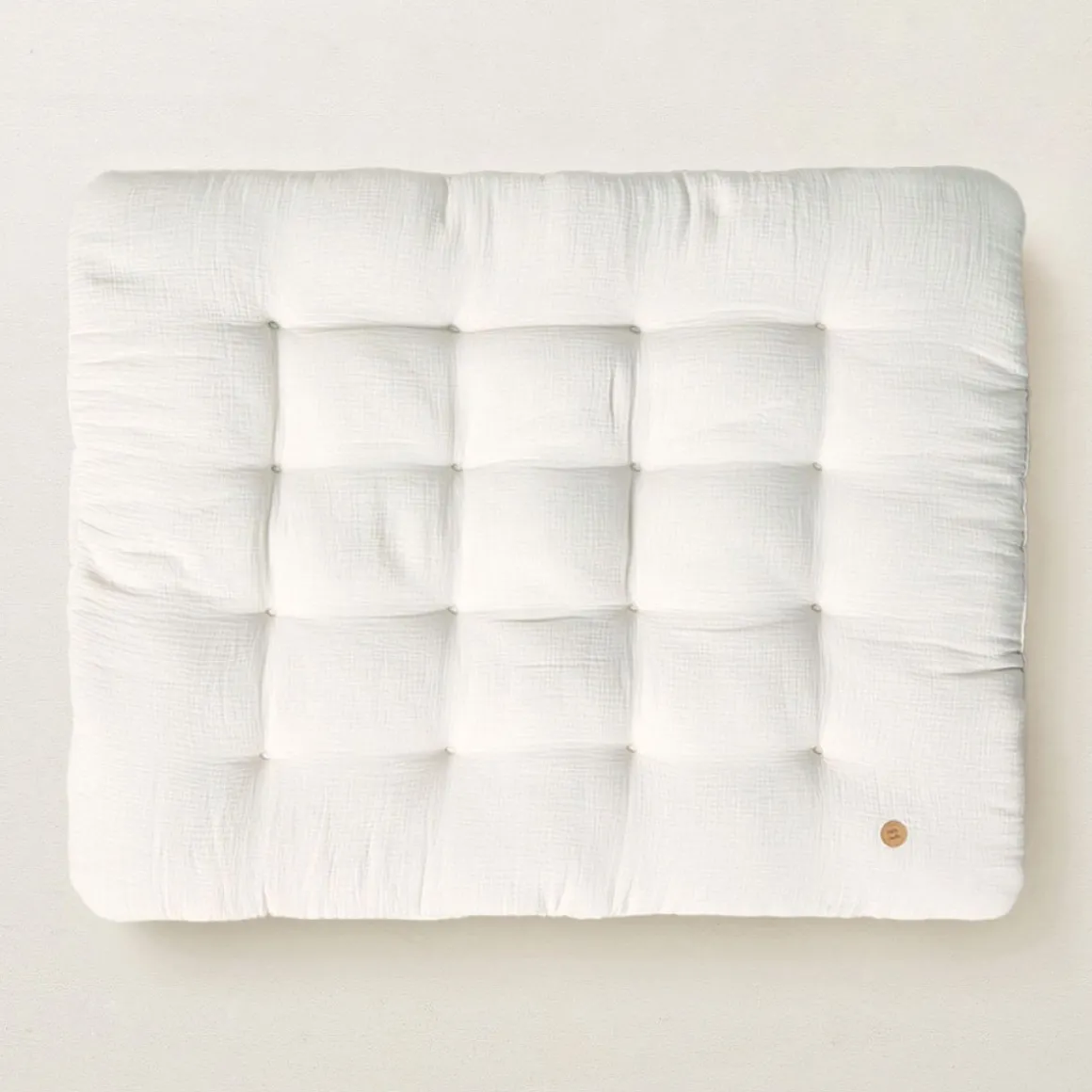 Gevoerd speelmat baby 110x85cm | Biscuit | organic cotton | Wit