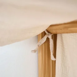 GORDIJN VOOR BEDHUISJE u00abMAISONu00bb | 90 X 200 CM | MOUSSELINE KATOEN | BEIGE