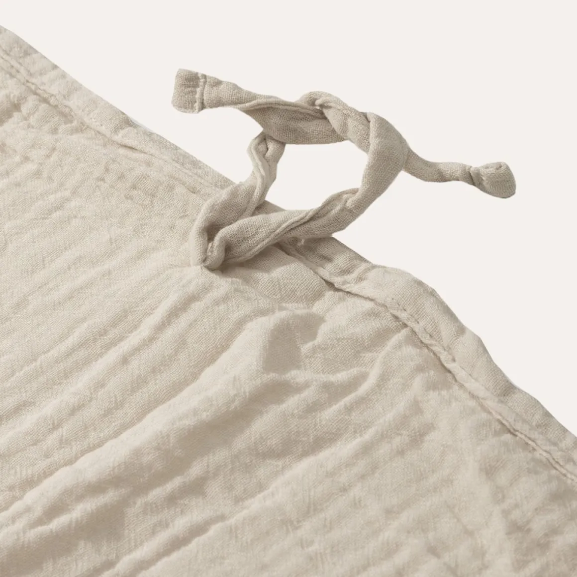 GORDIJN VOOR BEDHUISJE u00abMAISONu00bb | 90 X 200 CM | MOUSSELINE KATOEN | BEIGE