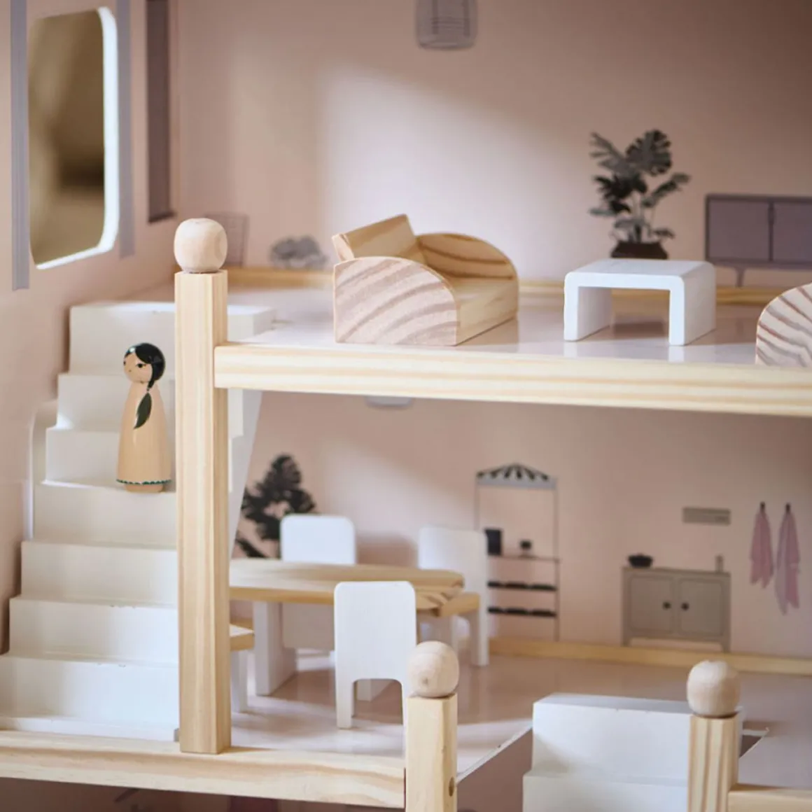 GROOT HOUTEN POPPENHUIS | INCL. POPPENMEUBELS | u00abLA LYONAISEu00bb | 80CM