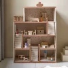 GROOT HOUTEN POPPENHUIS u00abFLEURu00bb | INCL. 19-DELIGE MEUBELSET | 87 cm | BEIGE & WALNOOT