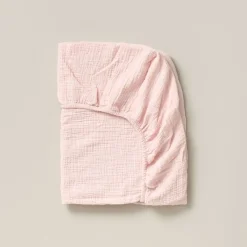 HOESLAKEN 80 X 160 CM | MOUSSELINE KATOEN | ROZE
