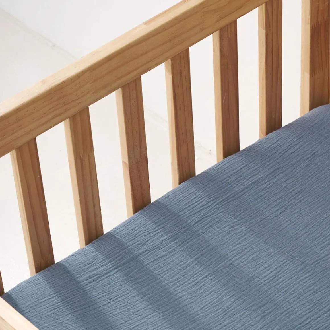 HOESLAKEN 60 X 120 CM | MOUSSELINE KATOEN | DENIMBLAUW
