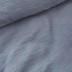 HOESLAKEN 70 X 140 CM | MOUSSELINE KATOEN | DENIMBLAUW