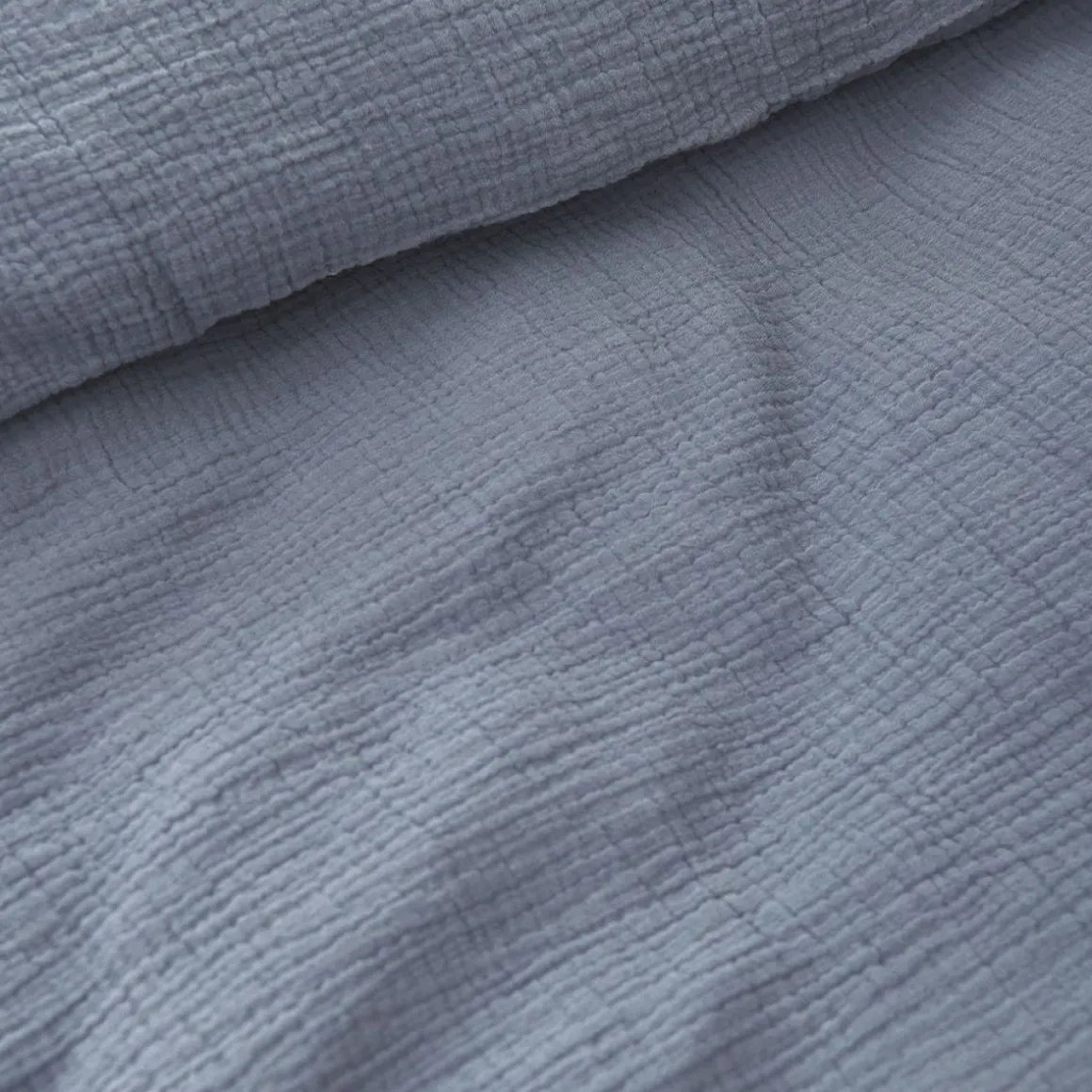 HOESLAKEN 70 X 140 CM | MOUSSELINE KATOEN | DENIMBLAUW