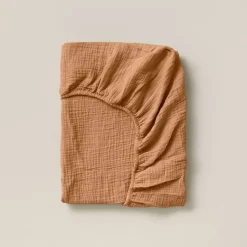 HOESLAKEN 80 X 160 CM | MOUSSELINE KATOEN | CARAMEL