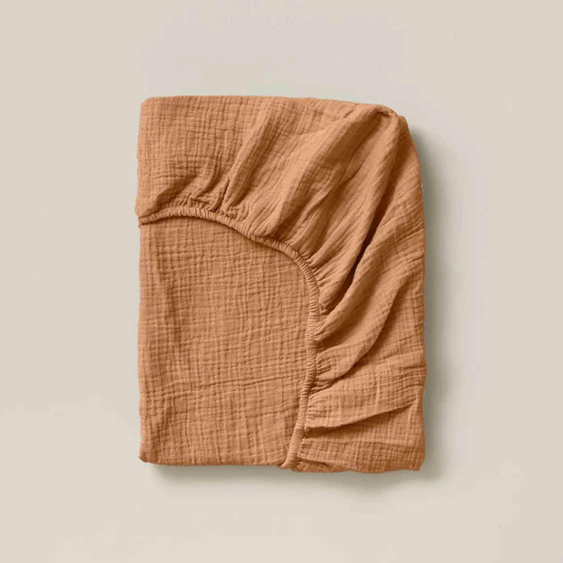 HOESLAKEN 80 X 160 CM | MOUSSELINE KATOEN | CARAMEL