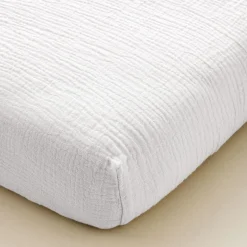 HOESLAKEN 80 X 160 CM | MOUSSELINE KATOEN | WIT