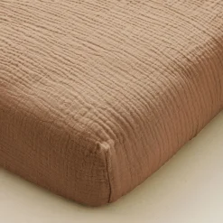 HOESLAKEN 80 X 160 CM | MOUSSELINE KATOEN | CARAMEL