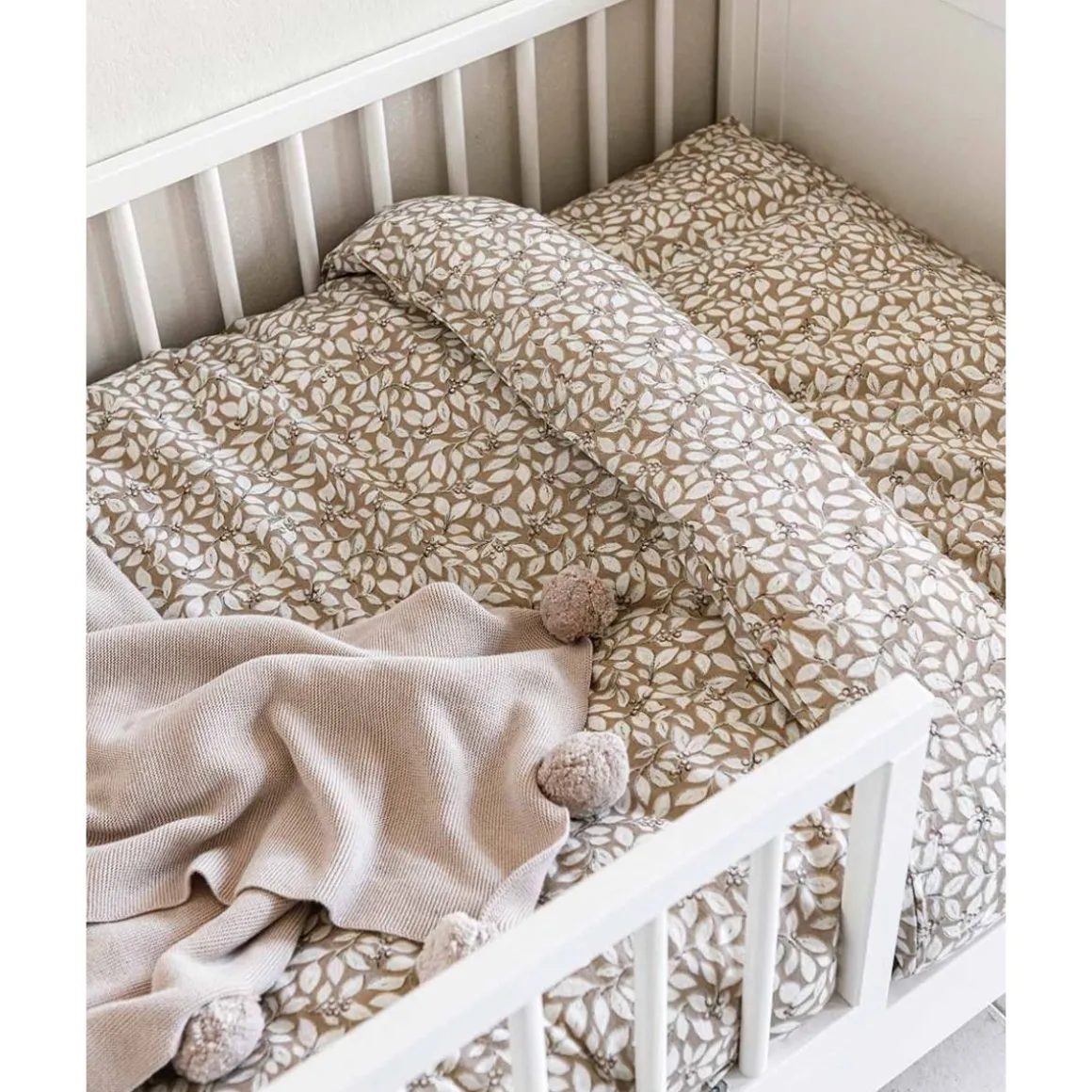 HOESLAKEN u00abSORBIERu00bb VOOR LEDIKANT 60X120CM GOTS | TAUPE