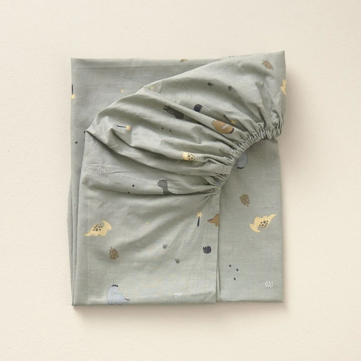 HOESLAKEN 90x200 CM u00abDINOu00bb | GRIJS-GROEN