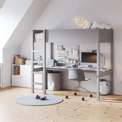 HOOGSLAPER MET BUREAU 200X90 u00abSOMMET IIu00bb | GRIJS