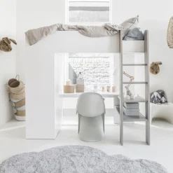 Hoogslaper u00abOmbreu00bb 200x90 | Kinder bed, bureau & kast in u00e9u00e9n
