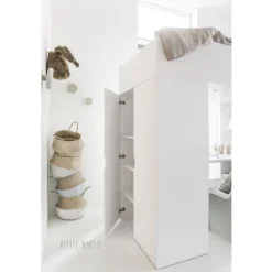 Hoogslaper u00abOmbreu00bb 200x90 | Kinder bed, bureau & kast in u00e9u00e9n