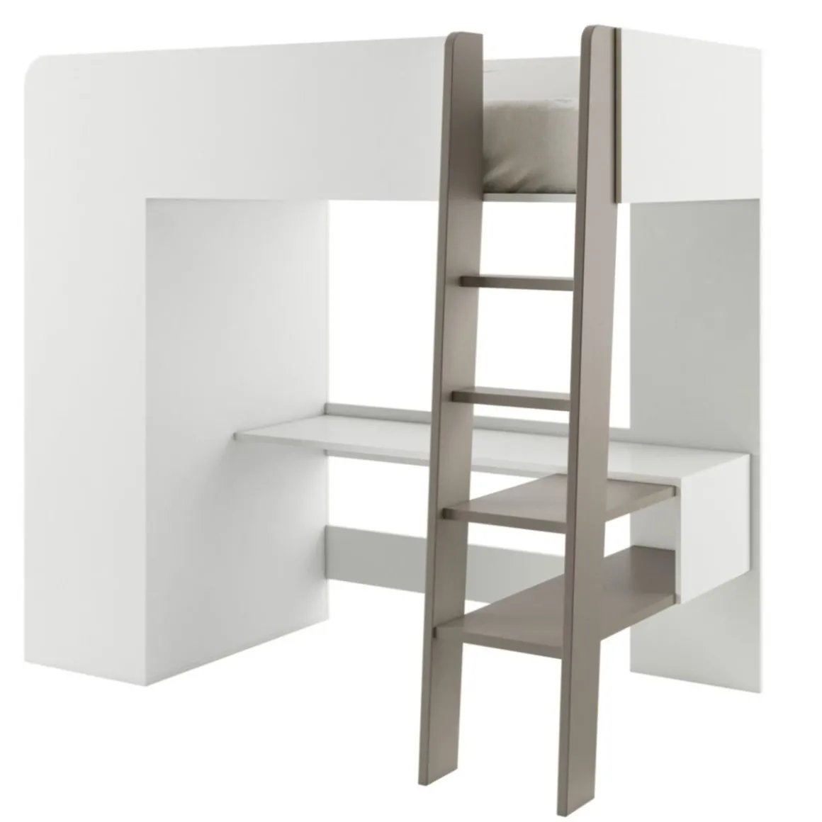 Hoogslaper u00abOmbreu00bb 200x90 | Kinder bed, bureau & kast in u00e9u00e9n