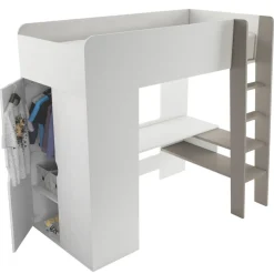 Hoogslaper u00abOmbreu00bb 200x90 | Kinder bed, bureau & kast in u00e9u00e9n