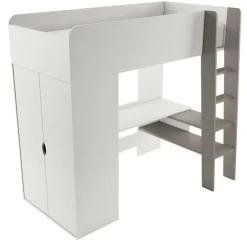 Hoogslaper u00abOmbreu00bb 200x90 | Kinder bed, bureau & kast in u00e9u00e9n