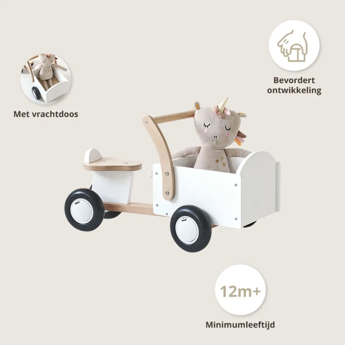 HOUTEN BAKFIETS | u00abAMSTERDAMu00bb | WIT