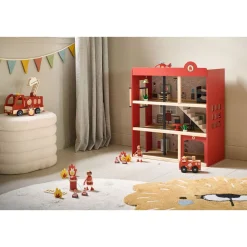 HOUTEN BRANDWEERKAZERNE u00abPOMPIERu00bb | I INCL. 19 ACCESSOIRES | 70 cm | ROOD