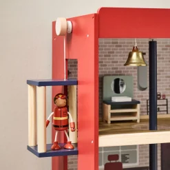 HOUTEN BRANDWEERKAZERNE u00abPOMPIERu00bb | I INCL. 19 ACCESSOIRES | 70 cm | ROOD