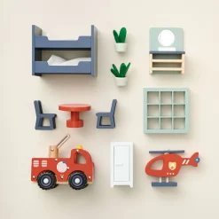 HOUTEN BRANDWEERKAZERNE u00abPOMPIERu00bb | I INCL. 19 ACCESSOIRES | 70 cm | ROOD