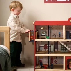 HOUTEN BRANDWEERKAZERNE u00abPOMPIERu00bb | I INCL. 19 ACCESSOIRES | 70 cm | ROOD