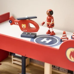 HOUTEN BRANDWEERKAZERNE u00abPOMPIERu00bb | I INCL. 19 ACCESSOIRES | 70 cm | ROOD