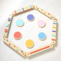 HOUTEN EVENWICHTSBALK EN BALANCEERSTENEN u00abNUANCEu00bb | MEERKLEURIG