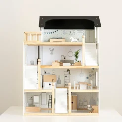 Houten poppenhuis meubels 19-delige set WIT / HOUT