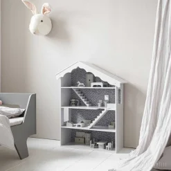 Houten poppenhuis meubels 19-delige set MINT GRIJS