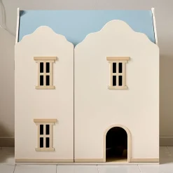 HOUTEN POPPENHUIS u00abANNIEu00bb | BEIGE EN BLAUW