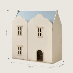 HOUTEN POPPENHUIS u00abANNIEu00bb | BEIGE EN BLAUW